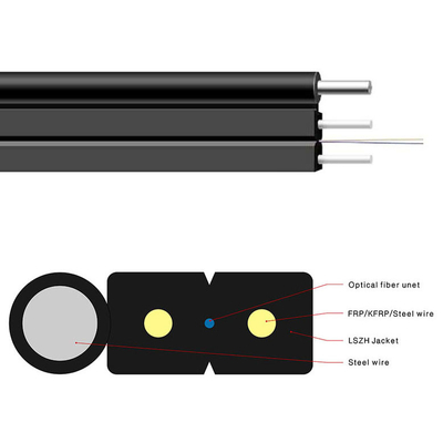 4 câble d'interface de fibre optique extérieur du câble d'interface du SM FTTH de Hilo GJYXCH-1B6 G657A2 avec le messager