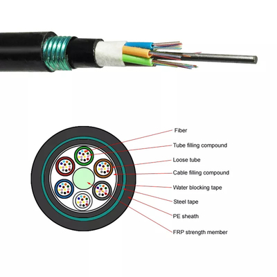 Câble direct blindé du SM FO de tube de fibre de câble optique de veste lâche de double
