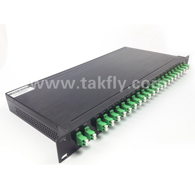 100 GHz AWG 40CH DWDM MUX DEMUX avec hauteur de fibre -100-0μm et diamètre de câble de 0,9 mm