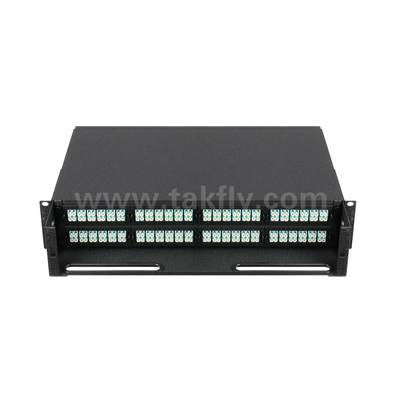 Gestion du panneau de patch MTP MPO en fibre optique noire pour le centre de données FTTX