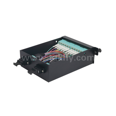 Fibre optique MPO Cassette MTP Panneau de patch en alliage d'aluminium Gestion du type glissant pour le centre de données FTTX