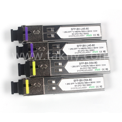 1.25G SFP BIDI Tx1550/Rx1490nm 80KM SMF DDM LC CISCO JUNIPER HUAWEI MODULE de transmetteur optique SFP compatible