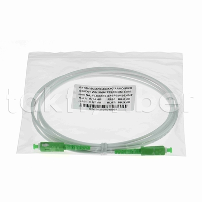 Résistant aux rongeurs G657A2 SC APC fibre optique patchcord câble blindé à fibre SM 3.0mm