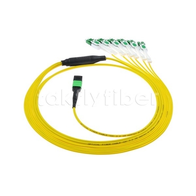 12F MPO-6x LC APC DX Uniboot SM Cordon de patch en fibre optique avec manche en nickel de 3,0 mm de diamètre