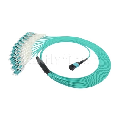 24 F MPO-LC Uniboot OM3 Cordon de patch en fibre 12x LC DX Parfait pour les grands réseaux