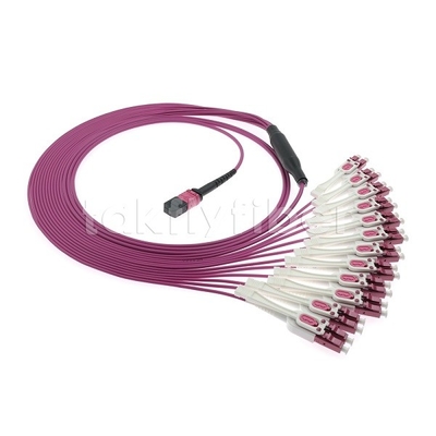 24F MTP 12x LC DX Uniboot OM4 Cordon de patch en fibre pour les réseaux à grande vitesse