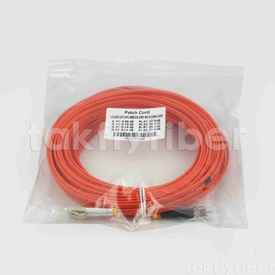 ST à LC OM1 OM2 Cordon de patch duplex à fibre optique de 3,0 mm LSZH Jacket orange pour télécommunications