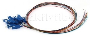 Telecom Grade 0.9mm 12 Pigtail à fibre optique couleur avec connecteur SC/UPC en orange