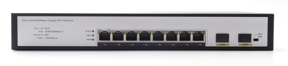 DF-2F-8GP 2 ports 10/100/1000Mbps 8+2 Ports à fibre Uplink Commutateur réseau Gigabit Poe