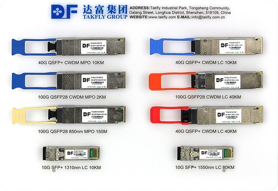 côté client 100Gbps 10KM QSFP28 LR4 avec émetteur-récepteur DDM Longueur de fibre haute puissance 1m Connexions télécom