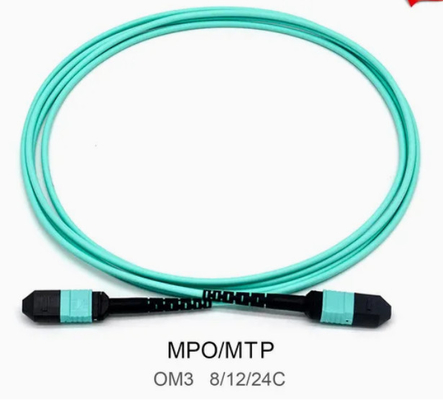 8/12/24core 2m-50m haute densité PVC/LSZH UL certification féminin/masculin MPO-MPO Sm Om3 Om4 Om5 tronc câble patch câble jumper à fibre optique