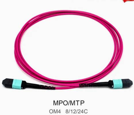 8/12/24core 2m-50m haute densité PVC/LSZH UL certification féminin/masculin MPO-MPO Sm Om3 Om4 Om5 tronc câble patch câble jumper à fibre optique