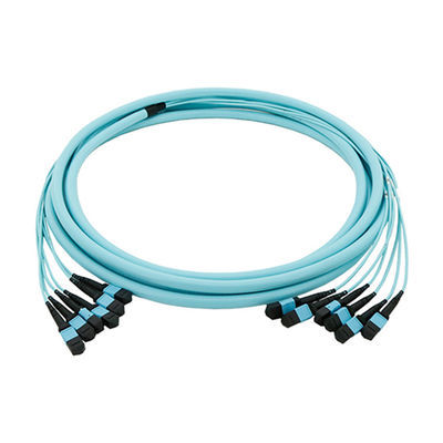 Câble Trunk MPO/MTP 12/24/48/96/144 cœurs avec mode fibre 50/125um et gaine extérieure PVC/LSZH Cordon de raccordement fibre optique