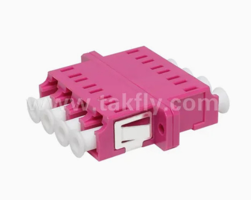 LC Quad APC Upc 4 cœurs Adaptateur à fibre optique avec bride Simplex et Duplex style de corps Perte d'insertion ≤ 0,2 dB