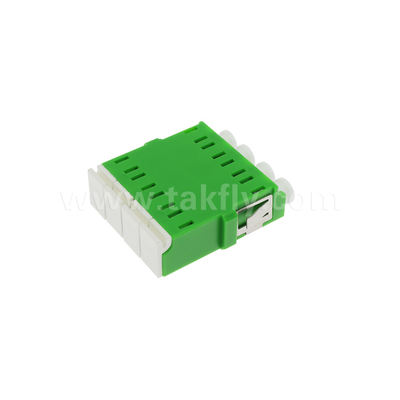 4 ports à haute densité LC/APC Quad type adaptateur d'obturateur interne mode unique OS2, vert sans bride pour le réseau