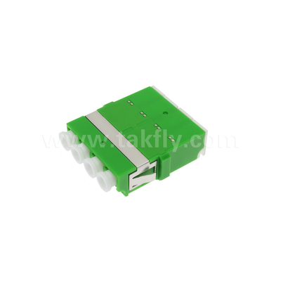 4 ports à haute densité LC/APC Quad type adaptateur d'obturateur interne mode unique OS2, vert sans bride pour le réseau