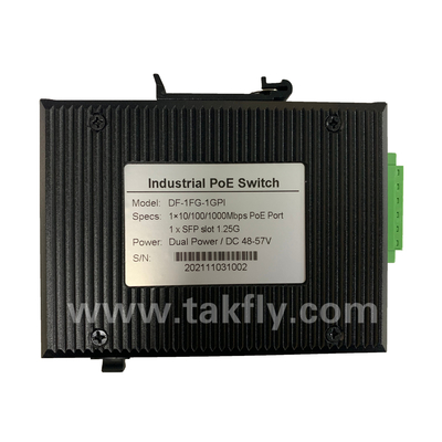 Commutateur POE Gigabit industriel avec 1 port SFP et montage DIN-Rail
