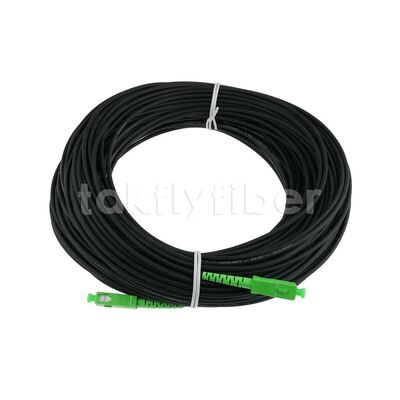 Câble de raccordement fibre optique monomode FTTH extérieur haute résistance 3.0 Kevlar noir TPU SCAPC vers SCAPC SM G657B3
