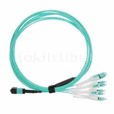 MPO à LC Uniboot OM3 câble à fibre optique, MMF à 8 cœurs, pour QSFP+récepteur