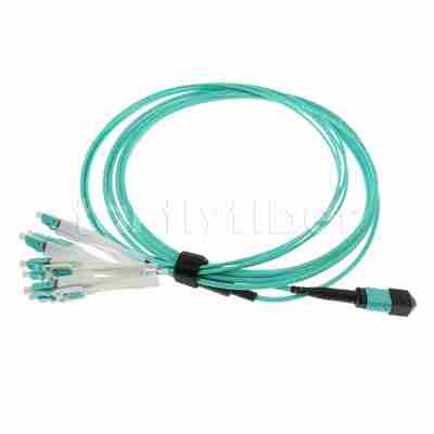 MPO à LC Uniboot OM3 câble à fibre optique, MMF à 8 cœurs, pour QSFP+récepteur