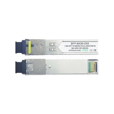 Module de récepteur optique SFP 1,25 Gbps 20 km SC bidirectionnel pour le centre de données FTTH FTTX