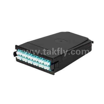 Densité élevée 1U 96F MPO MTP - LC SM MM Panneau de patch de fibre optique / châssis à fibre optique / boîte de distribution à fibre optique ODF / boîte de distribution à fibre optique pour cassettes 24F MPO MTP-LC
