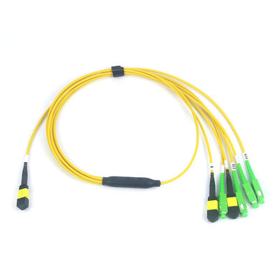 MTP MPO de précision 12F à 4x SC/APC Patch Cord avec mode fibre 50/125um pour les applications FTTH Drop & Testing