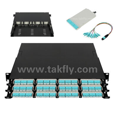 La cassette 144 de noyaux de la cassette 144 du tableau de connexions MPO MPO fibre optique à très haute densité pour le centre de données FTTX