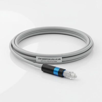 Cable de décharge MTC-SC FTTH flexible à balles poussées de 3,0 mm de diamètre et faible perte d'insertion ≤ 0,3 dB