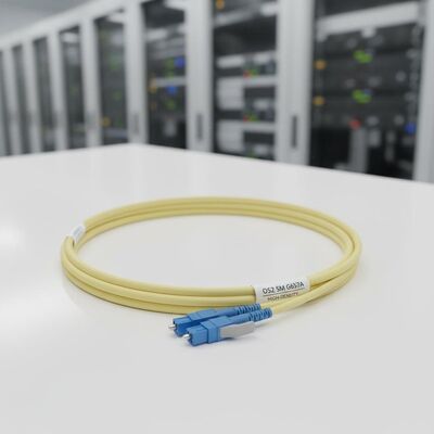 Câble de raccordement fibre optique LC Uniboot de 2,0 mm de diamètre et OS2 SM G657A pour environnements à haute densité