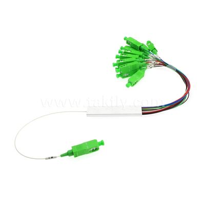 Fiber Optic PLC Splitter 0.9mm colored outlets Mini Steel Tube SC APC/UPC for Data Center Telecom FTTX