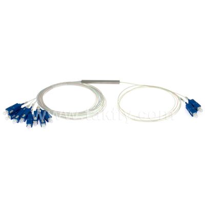 PLC Splitter 2*N Tubes en acier SC APC/UPC 0.9mm Fibre optique pour les centres de données Télécom FTTX