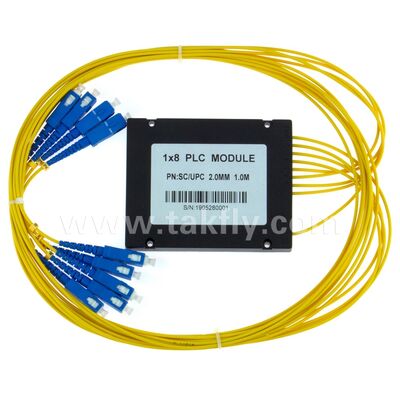 PLC Splitter boîte ABS 1xN SC APC/UPC fibre optique pour le centre de données de télécommunications Fttx