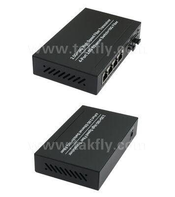 2.5G 2 Ports Fibre 4 Ports Copper Ethernet Switch avec 10G Uplink et un boîtier métallique sans ventilateur pour l'expansion du réseau à grande vitesse