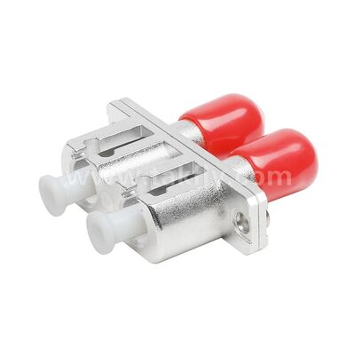 Adaptateur hybride métallique duplex de coupleur ST-LC, Fiber optique femelle/femelle pour Center de données, télécommunications FTTX
