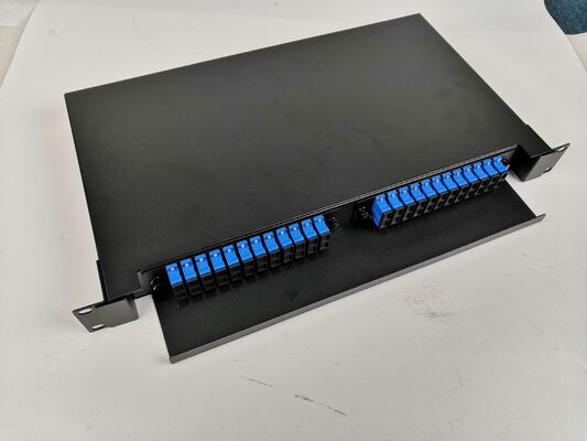 1U 48Cœurs Cadre de Distribution Fibre Optique Glissable Montable en Rack 19 pouces avec Gestion Facile des Câbles