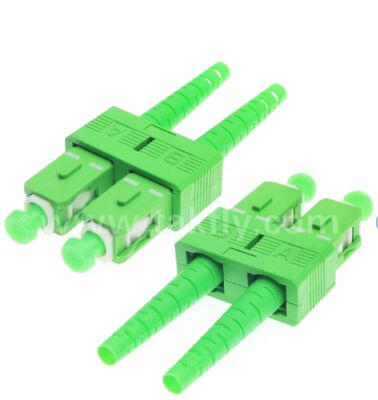 Connecteur de fibre optique SC/APC, boîtier vert, connecteur polonais coudé à 8°, adaptateur simplex SC APC de haute précision à faible réflexion arrière pour réseau optique FTTH CATV
