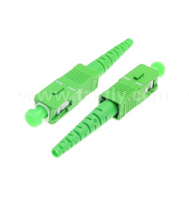 Connecteur de fibre optique SC/APC, boîtier vert, connecteur polonais coudé à 8°, adaptateur simplex SC APC de haute précision à faible réflexion arrière pour réseau optique FTTH CATV