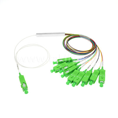 Séparateur PLC 1 × 9 canaux avec fibre de 0,9 mm pour réseaux de distribution optique FTTH/FTTX