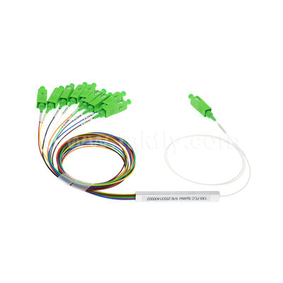 Séparateur PLC 1 × 9 canaux avec fibre de 0,9 mm pour réseaux de distribution optique FTTH/FTTX