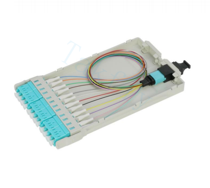 1U 144C Panneau de patch MPO à haute densité 12 cassettes, MPO à conversion LC, pré-terminé pour SAN/LAN/Data Center