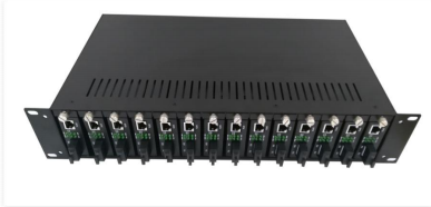 14 Convertisseur de médias de fente Monture de rack châssis un standard de 19 pouces 2U hauteur rack-monture châssis