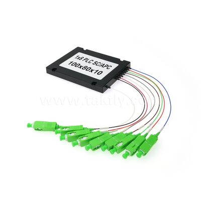 Splitter de fibres PLC ¥ 900μm Box ABS, SM G657A1, SC/APC, pour le couplage et la distribution de signaux optiques dans les réseaux PON