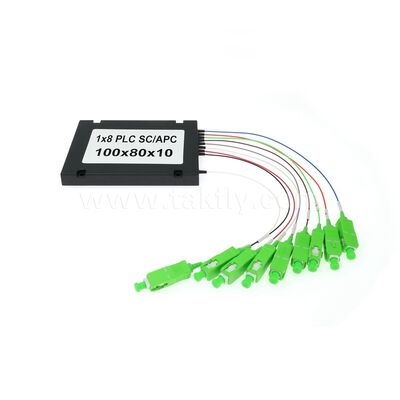 Splitter de fibres PLC ¥ 900μm Box ABS, SM G657A1, SC/APC, pour le couplage et la distribution de signaux optiques dans les réseaux PON