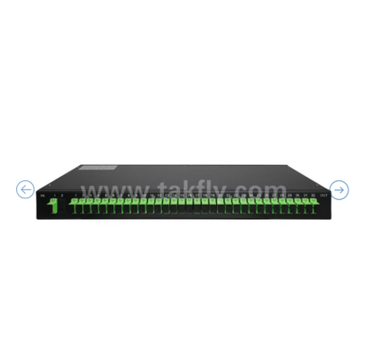 Répartiteur optique PLC à montage en rack 1U – Panneau 19", monomode G657A1, SC/APC, pour la distribution de signaux optiques