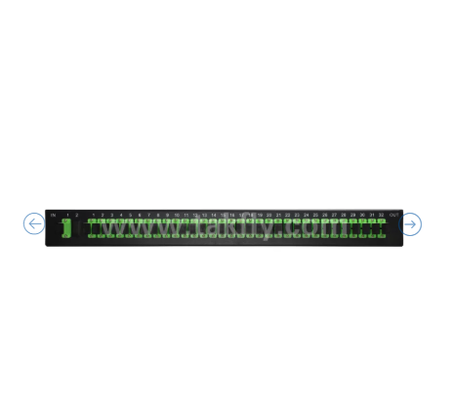 Répartiteur optique PLC à montage en rack 1U – Panneau 19", monomode G657A1, SC/APC, pour la distribution de signaux optiques