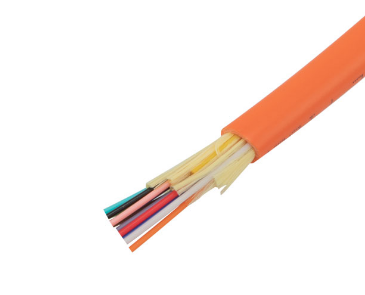 Cable optique de rupture à l'intérieur 4 à 48 noyaux, tampon étroit, résistance centrale en FRP, enveloppe LSZH/PVC