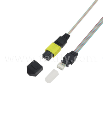 Ensemble de réseau de fibres MTP-16CH-FA – Connecteur MTP vers réseau de fibres à rainure en V à 16 canaux, faible perte d'insertion, pour émetteurs-récepteurs optiques à grande vitesse et applications CPO/centre de données