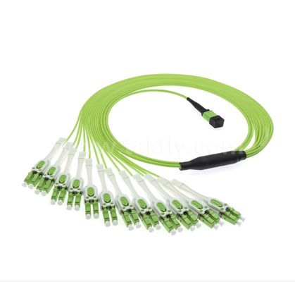 MPO/MTP à LC Uniboot Breakout Patch Cord   OM5 Multimode, 1×24, Connecteurs LC Uniboot économes en espace, pour les centres de données à haute densité et les applications 40G/100G/400G