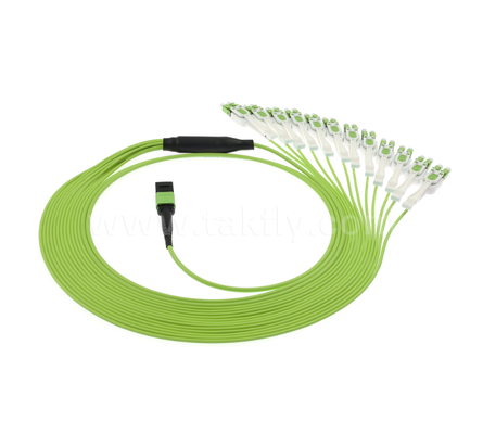 MPO/MTP à LC Uniboot Breakout Patch Cord   OM5 Multimode, 1×24, Connecteurs LC Uniboot économes en espace, pour les centres de données à haute densité et les applications 40G/100G/400G